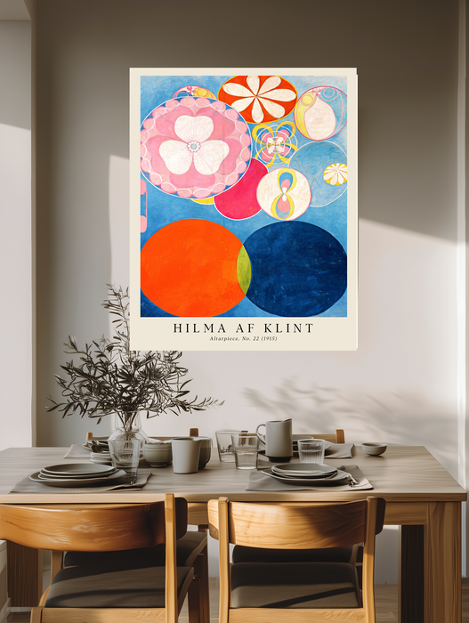 Hilma af Klint Altarpiece No. 22 Art Print | Blue & Orange Abstract Wall Art