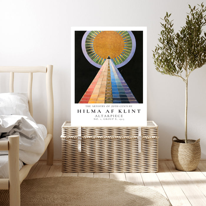 Hilma af Klint Altarpiece No. 1 Print | Gold Sun Rainbow Abstract Exhibition Poster | Group X Wall Art