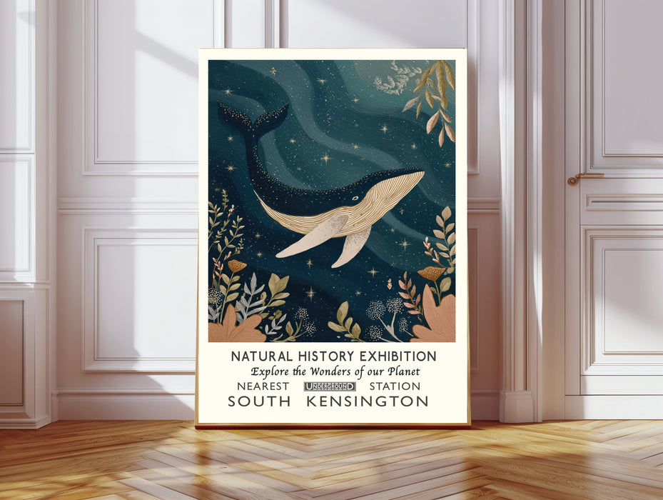Natural History Midnight Whale Museum Art Print