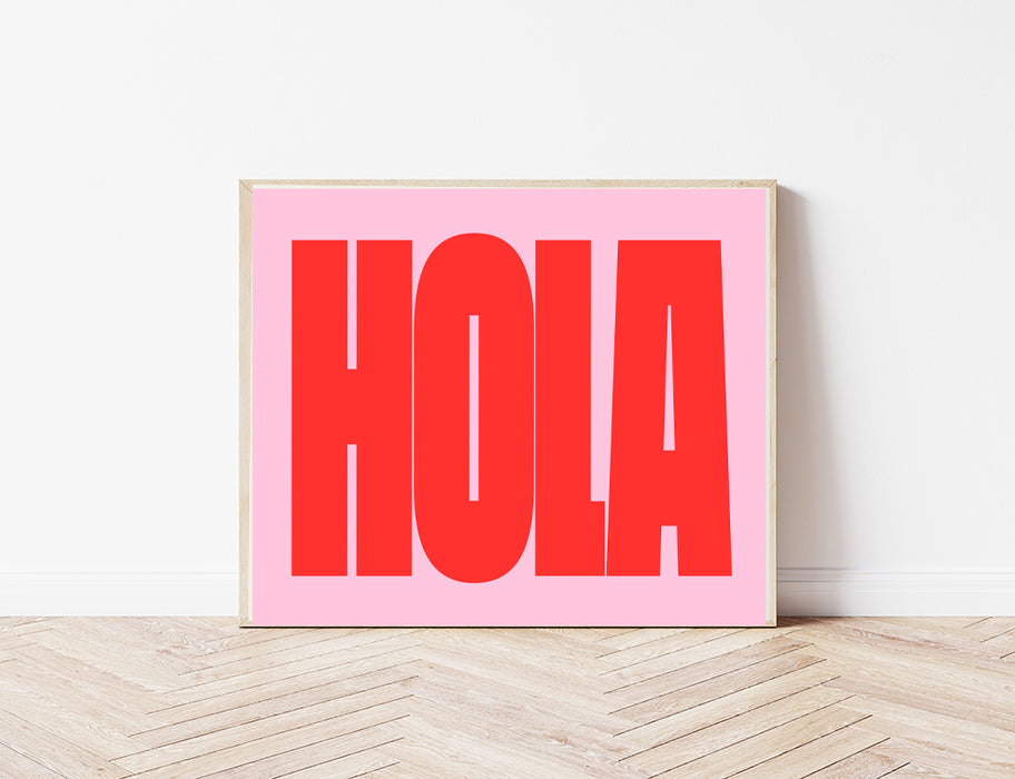 'Hola' Typography Art Print
