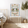 Pastel folk wildflower Home Sweet Home print in a cosy living room