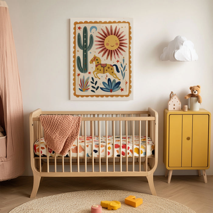 Kids Nursery Whimsical Wild West Art Print