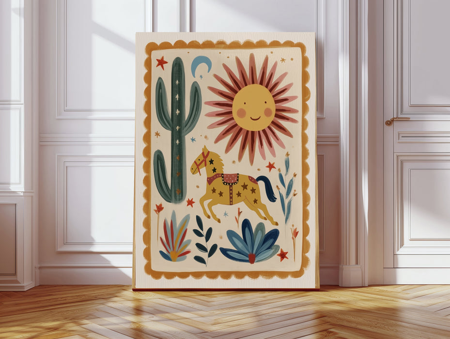 Kids Nursery Whimsical Wild West Art Print