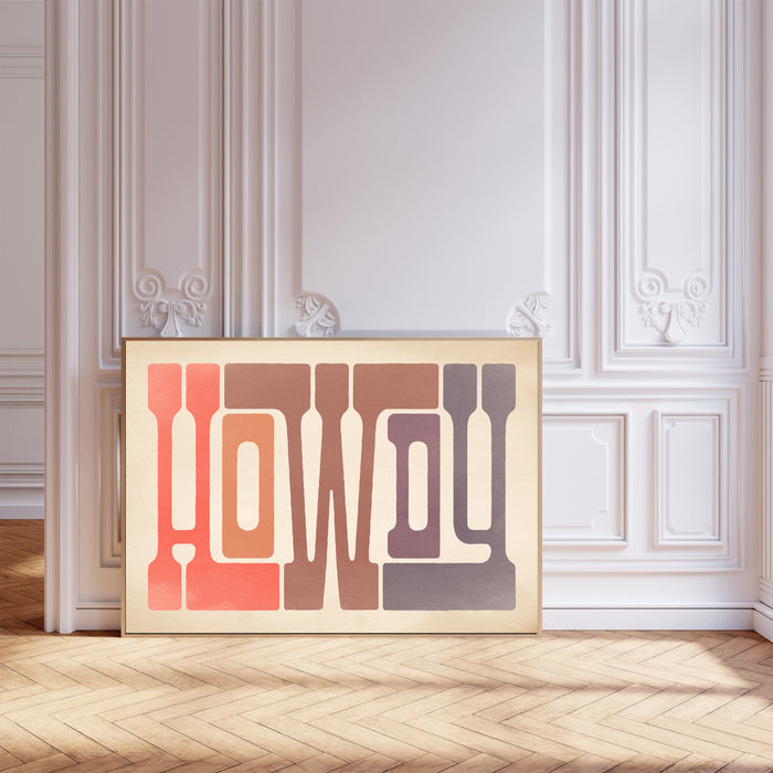 Howdy Pastel Typoography Art Print