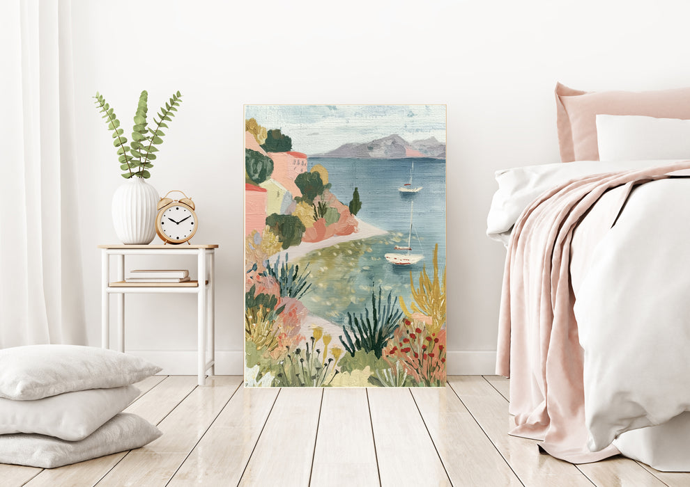 Amalfi Coast Italian Seaside Landscape Travel Art Print