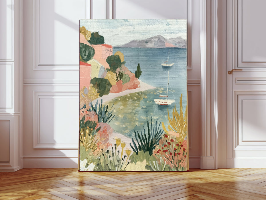 Amalfi Coast Italian Seaside Landscape Travel Art Print