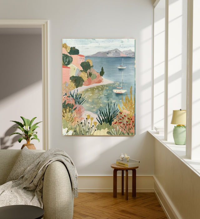 Amalfi Coast Italian Seaside Landscape Travel Art Print