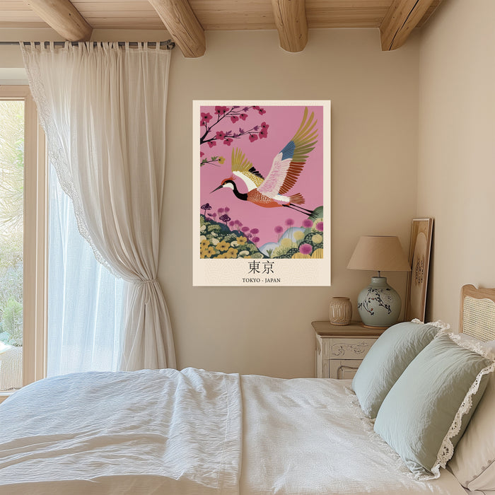 Japanese Crane Bird Art Print