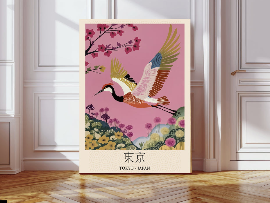 Japanese Crane Bird Art Print