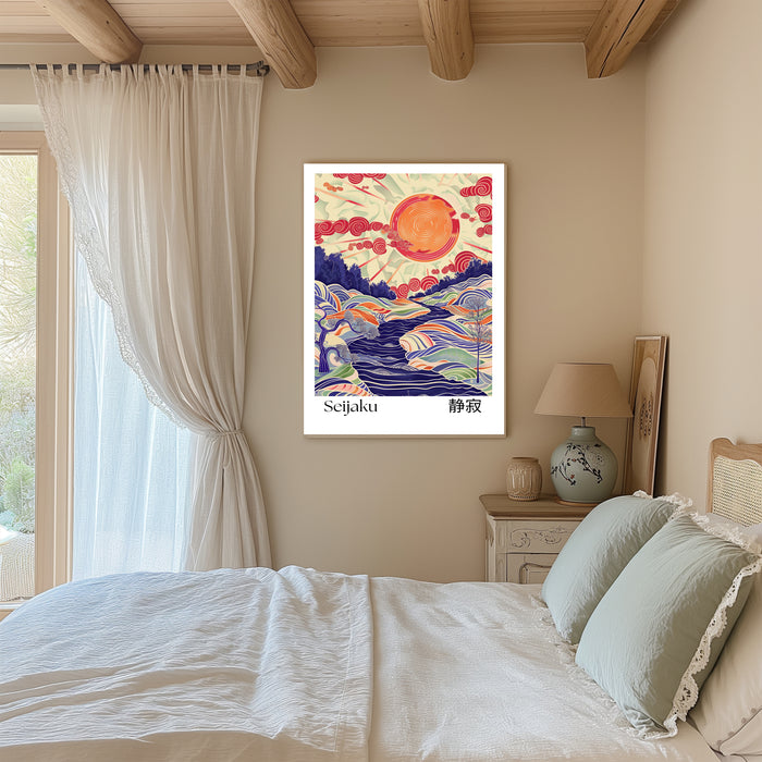 Japanese Seijaku Sun Rise Tranquillity Art Print