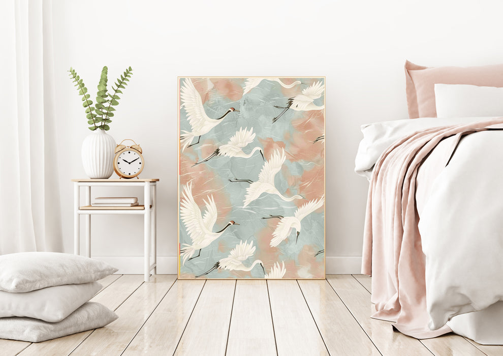 Japanese Cranes Art Print