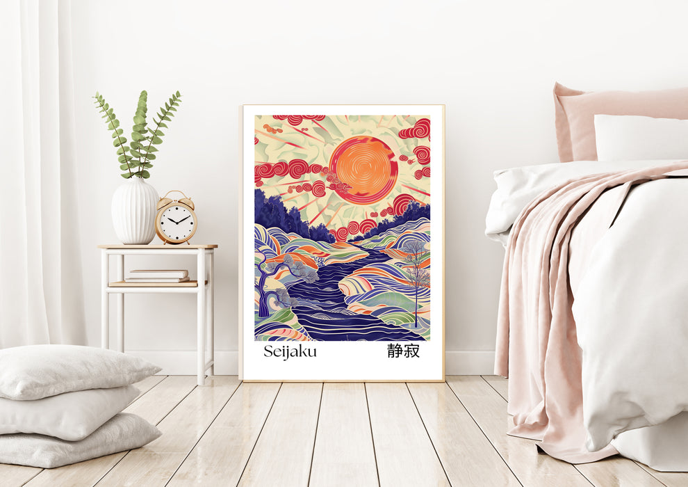 Japanese Seijaku Sun Rise Tranquillity Art Print