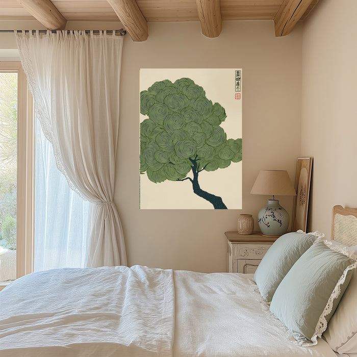 Japanese Landscape Vintage Tree Art Print