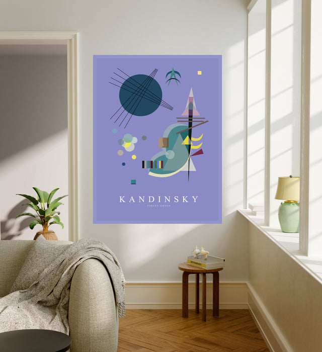 Kandinsky Violet Green Print | Lilac Purple Geometric Abstract Poster | Bauhaus Exhibition Wall Art