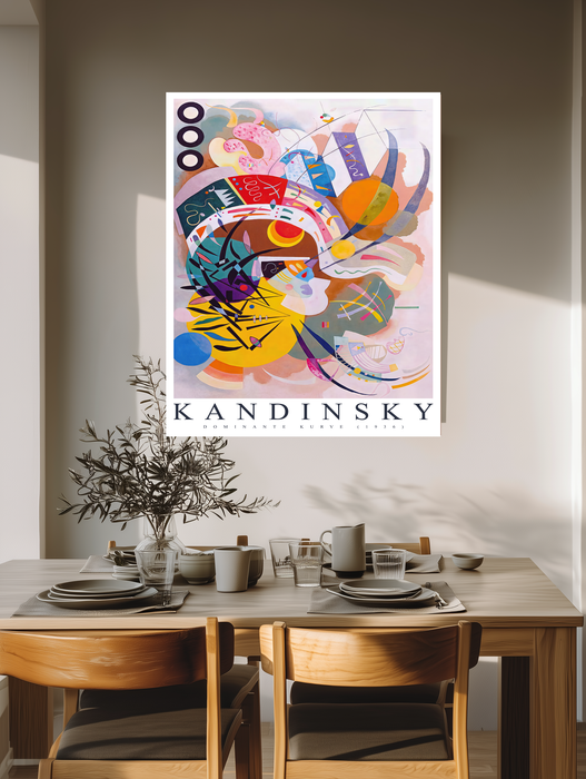 Kandinsky Dominant Curve Print | Colourful Abstract Exhibition Poster | Dominante Kurve 1936 Wall Art
