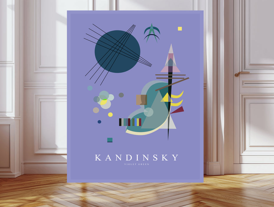 Kandinsky Violet Green Print | Lilac Purple Geometric Abstract Poster | Bauhaus Exhibition Wall Art