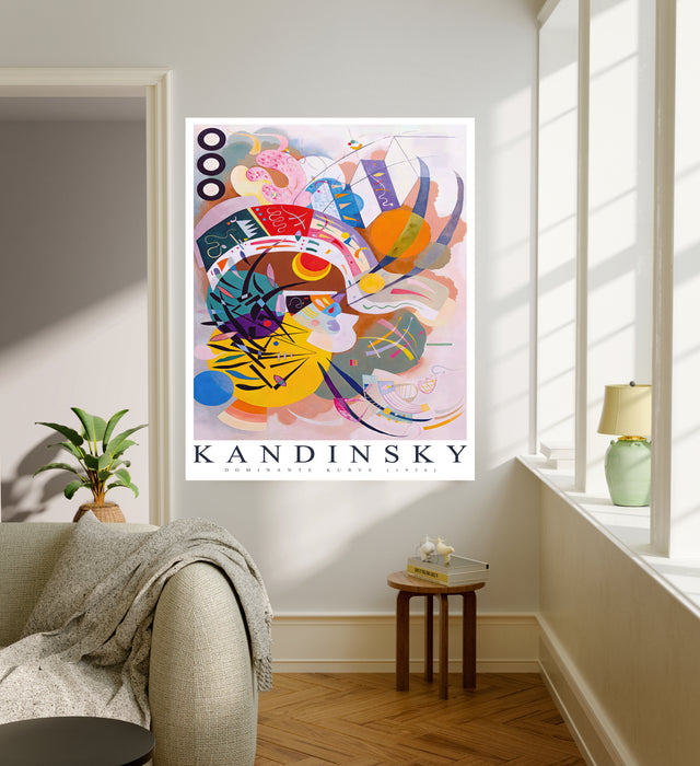 Kandinsky Dominant Curve Print | Colourful Abstract Exhibition Poster | Dominante Kurve 1936 Wall Art