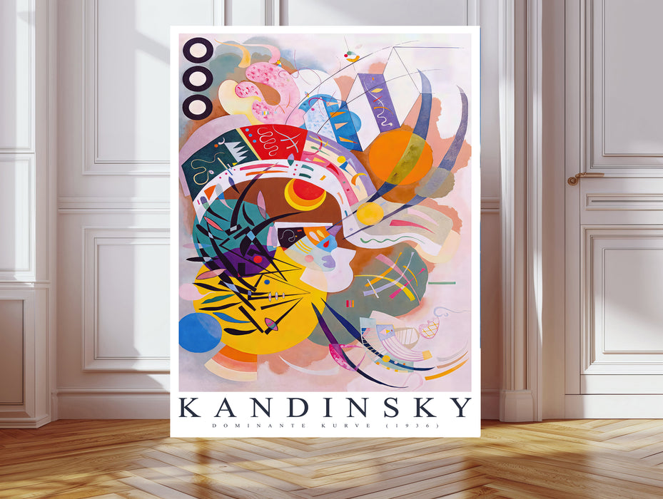 Kandinsky Dominant Curve Print | Colourful Abstract Exhibition Poster | Dominante Kurve 1936 Wall Art