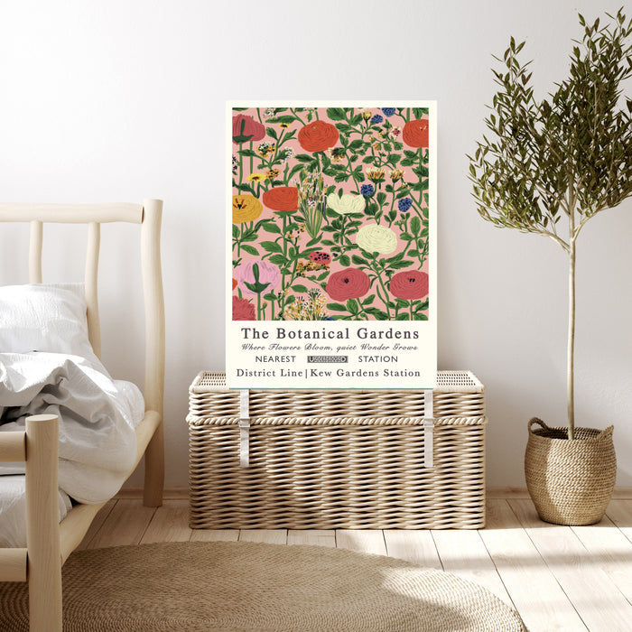Botanical Pink Pastel Garden Floral Art Print