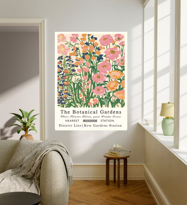 Botanical Pastel Garden Floral Art Print