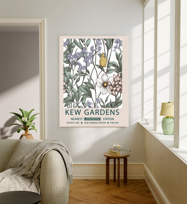 Kew Gardens's Botanical Cream Floral Art Print