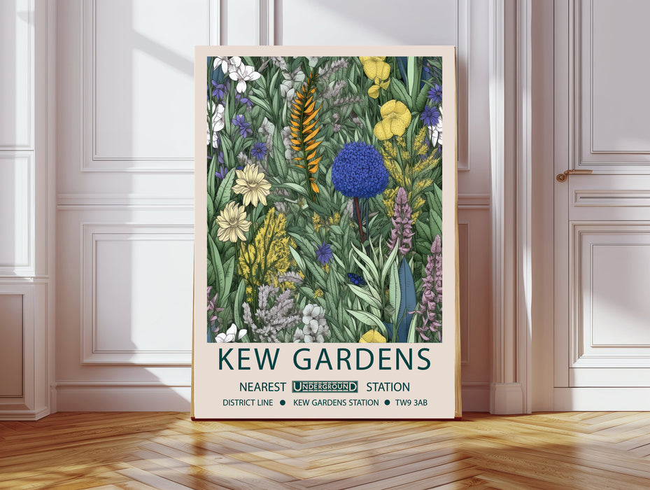 Kew Gardens's Botanical Green Floral Art Print