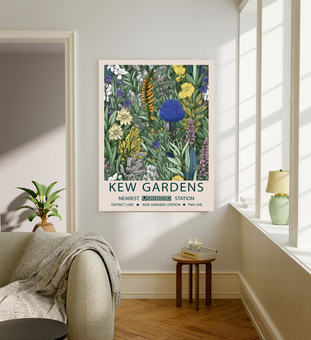 Kew Gardens's Botanical Green Floral Art Print