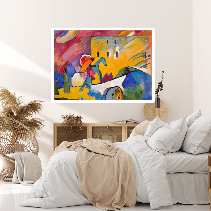 Kandinsky Improvisation 9 Print | Colourful Horse and Rider Expressionist Poster | Landscape Wall Art