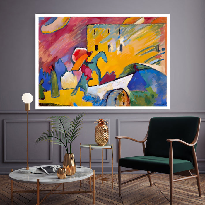 Kandinsky Improvisation 9 Print | Colourful Horse and Rider Expressionist Poster | Landscape Wall Art