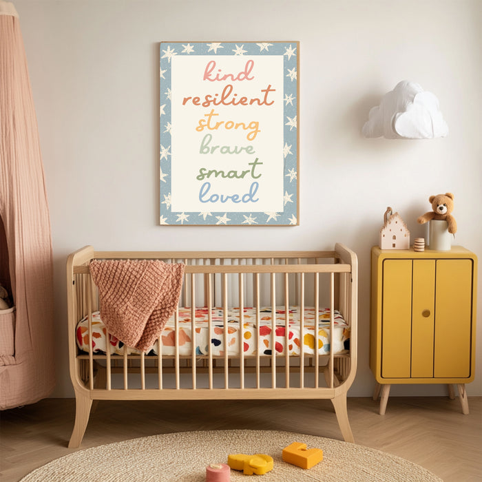 Blue Star Affirmations Nursery Art Print