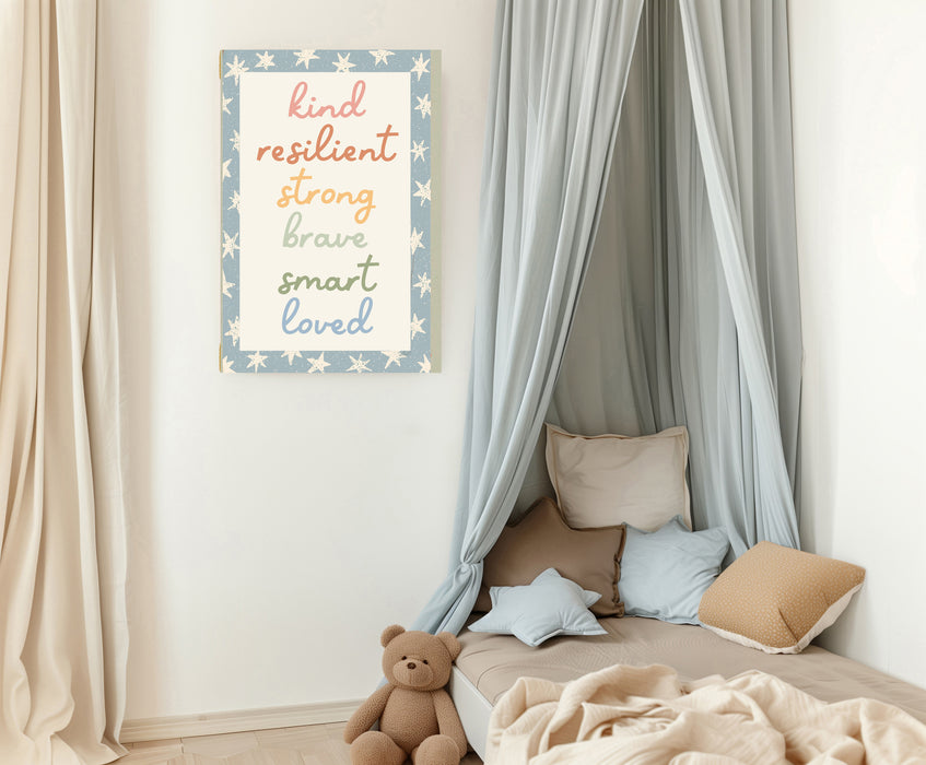Blue Star Affirmations Nursery Art Print