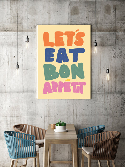 Let's Eat Bon Appetit Kitchen Art Print