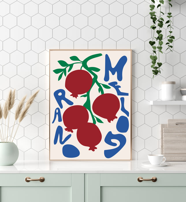 Pomegranate Typography Kitchen Art Print