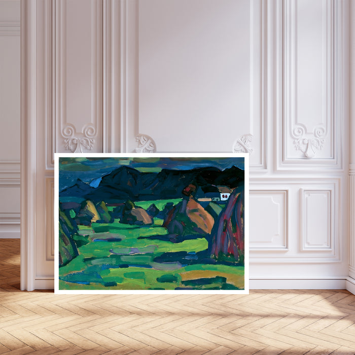 Kandinsky Murnau Mountain Landscape Print | Green and Blue Expressionist Poster | Landscape Wall Art
