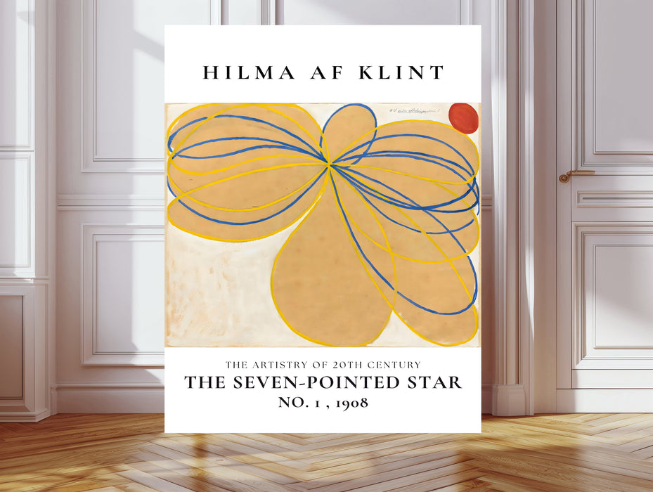 Hilma af Klint The Seven-Pointed Star No. 1 Print | Yellow Ochre Abstract Exhibition Poster | Minimal Wall Art