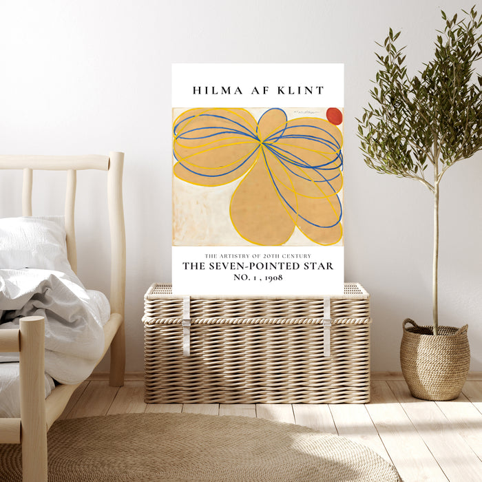 Hilma af Klint The Seven-Pointed Star No. 1 Print | Yellow Ochre Abstract Exhibition Poster | Minimal Wall Art