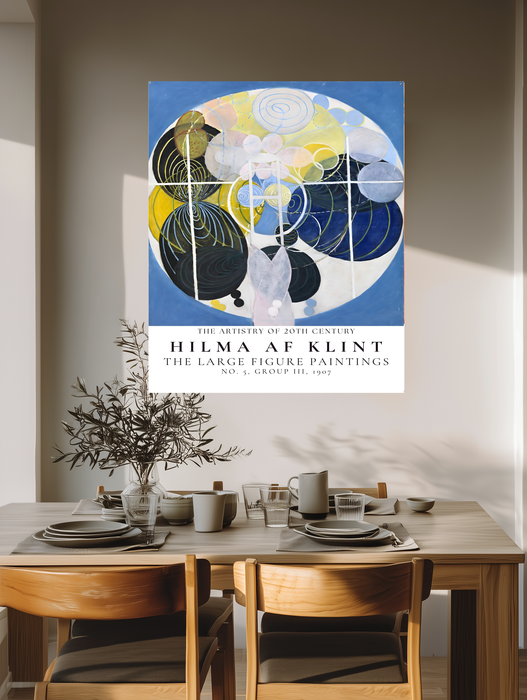 Hilma af Klint The Large Figure Paintings No. 5 Print | Blue Abstract Exhibition Poster | Group III Wall Art