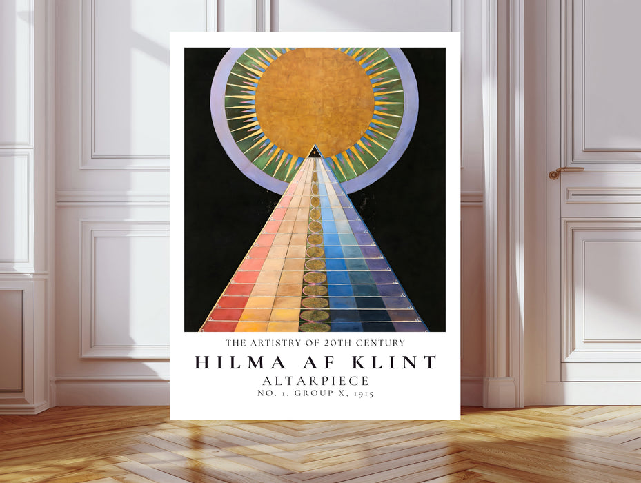 Hilma af Klint Altarpiece No. 1 Print | Gold Sun Rainbow Abstract Exhibition Poster | Group X Wall Art