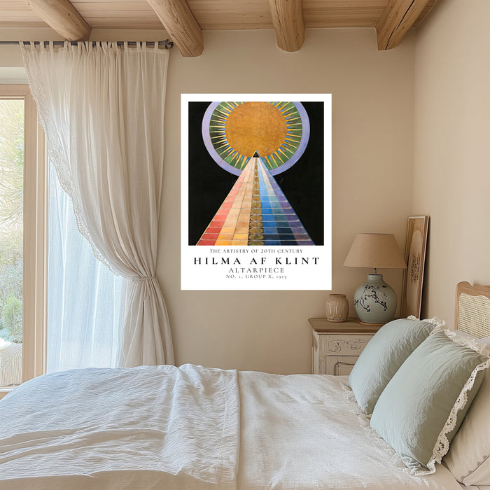 Hilma af Klint Altarpiece No. 1 Print | Gold Sun Rainbow Abstract Exhibition Poster | Group X Wall Art