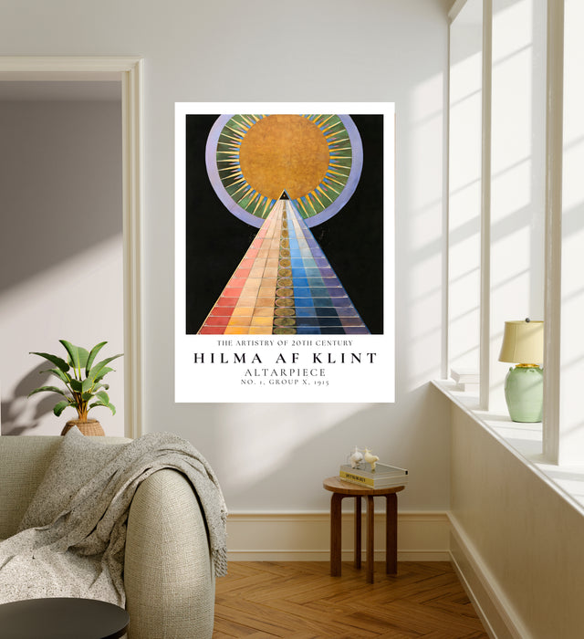Hilma af Klint Altarpiece No. 1 Print | Gold Sun Rainbow Abstract Exhibition Poster | Group X Wall Art