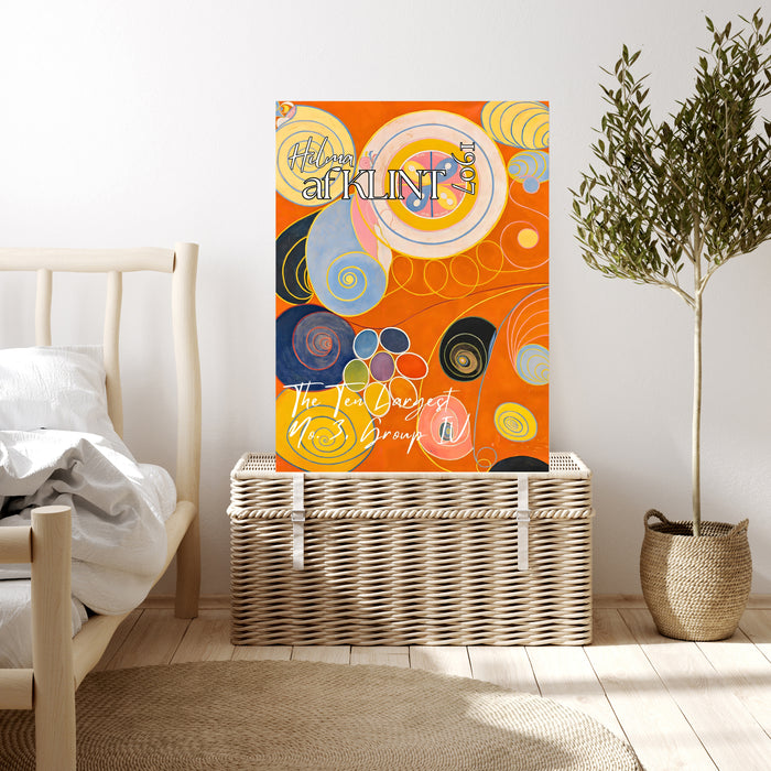 Hilma af Klint The Ten Largest No. 3 Youth Print | Orange Abstract Exhibition Poster | Group IV Wall Art