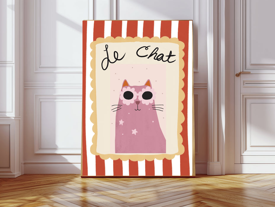 Le Chat French Cat Nursery Art Print