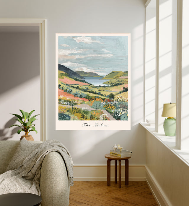 The Lakes, Peak District Set Of Two Landscape Art Prints