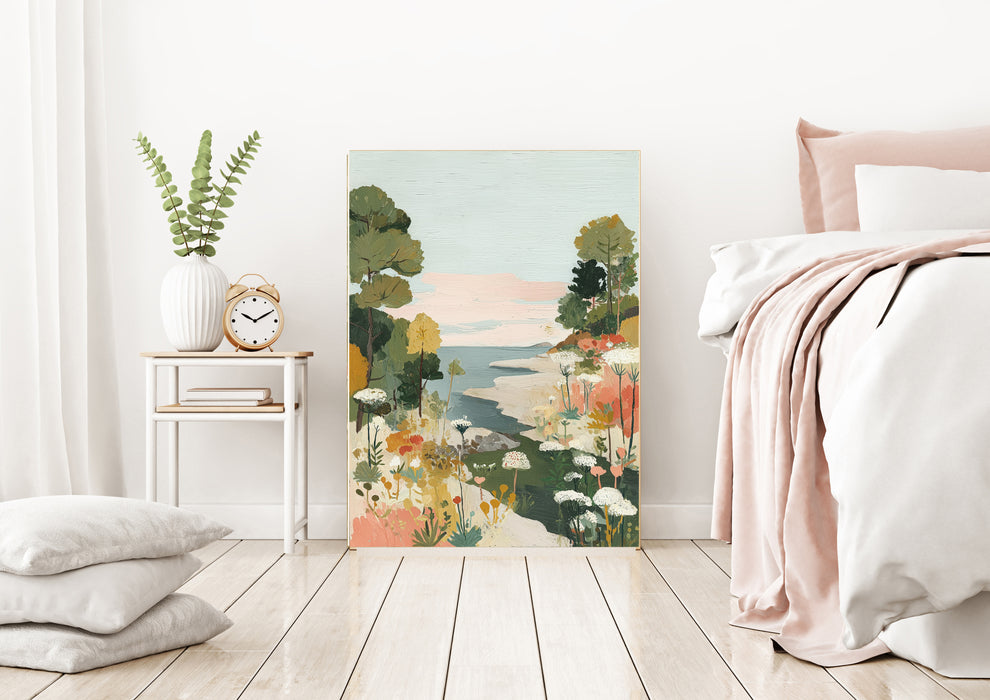 Landscape River Pastel Painting Art Print