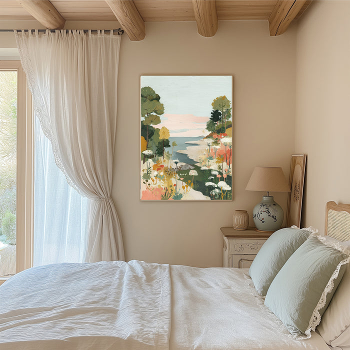 Landscape River Pastel Painting Art Print