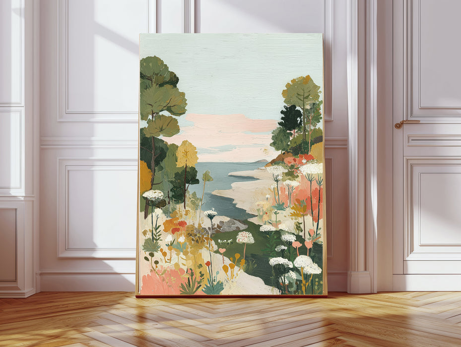 Landscape River Pastel Painting Art Print