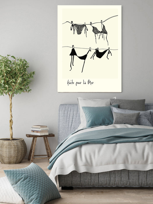 Laundry Day Black Art Print