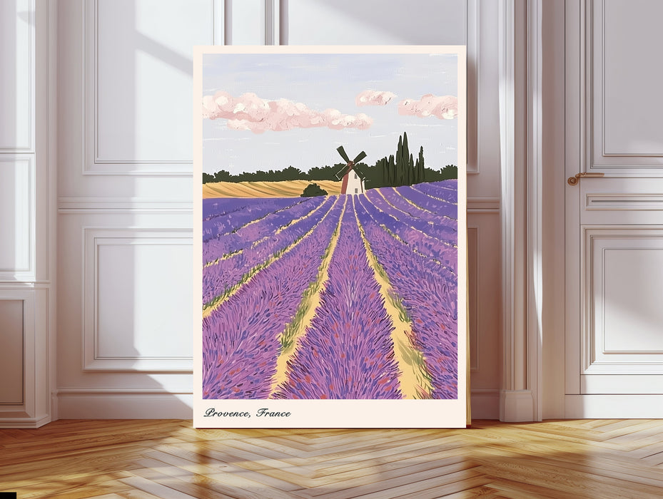 Lavender Fields Provence France Landscape Art Print