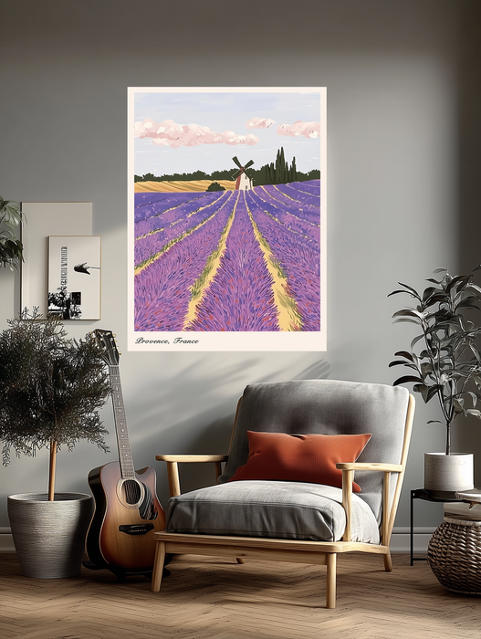 Lavender Fields Provence France Landscape Art Print