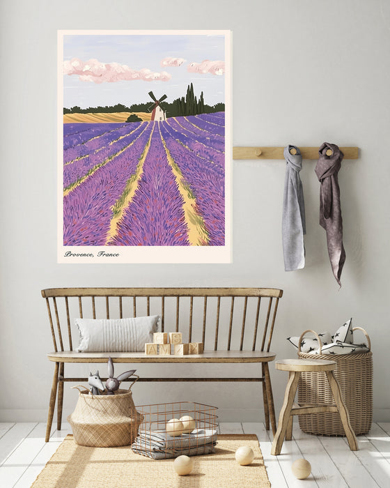 Lavender Fields Provence France Landscape Art Print